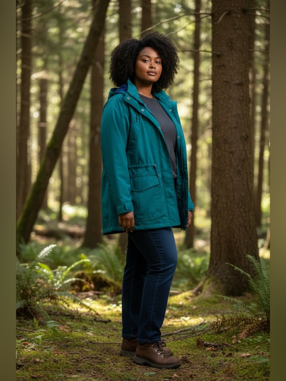 Vintage  90’s Pacific Trail Teal Hooded Outdoor Jacket 1X Women’s.